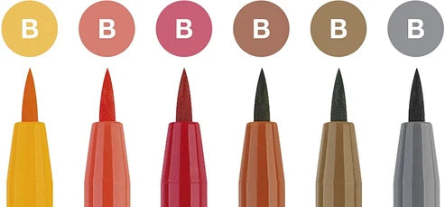 Faber Castell 6 PITT Artist Pens Terra||أقلام فرشاة فابر كاستل 6 بيت أرتيست مانغا