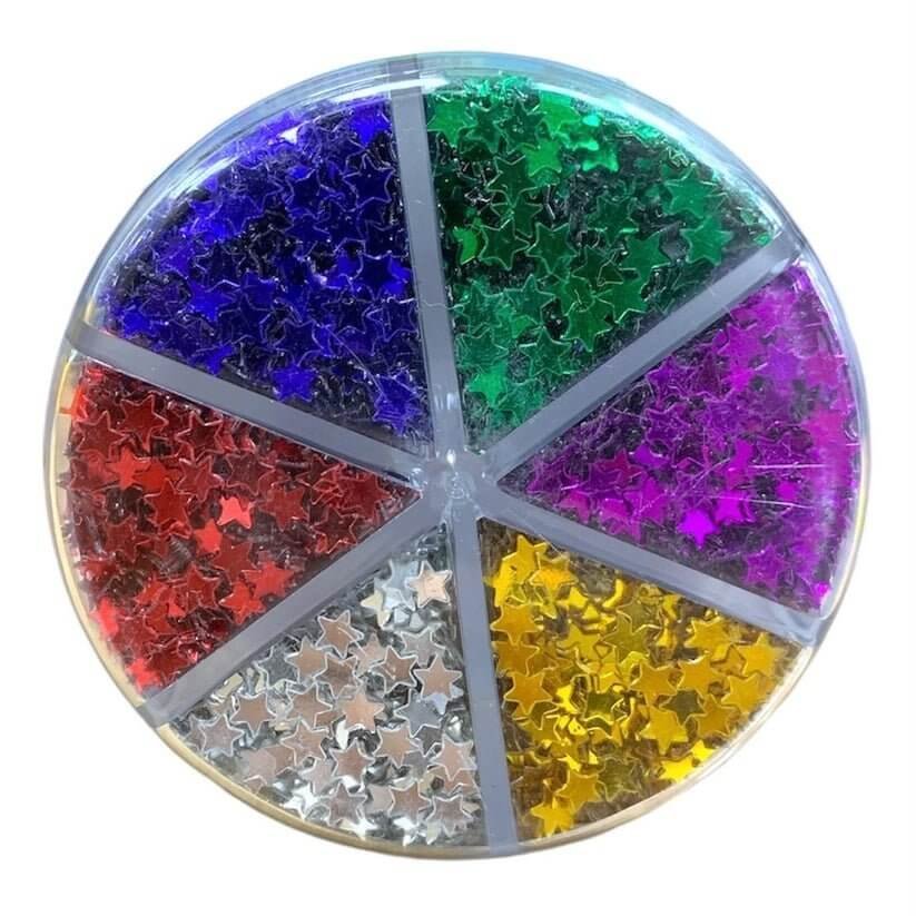 A&T Glitter Confetti Stars 6 Colors || زري قلتر نجوم اي اند تي ٦ لون - مكتبة اكسبريس الكويت