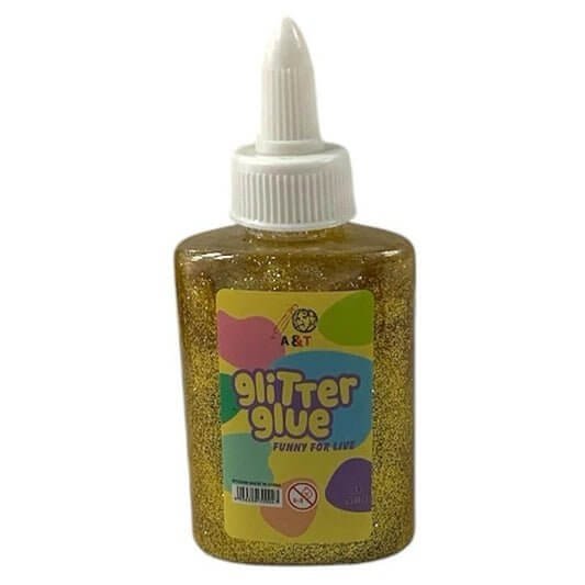 A&T Glitter Glue 88g Gold || صمغ قلتر اي اند تي ٨٨ جرام لون ذهبي - مكتبة اكسبريس الكويت