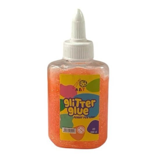 A&T Glitter Glue 88g Orange || صمغ قلتر اي اند تي ٨٨ جرام لون برتقالي - مكتبة اكسبريس الكويت