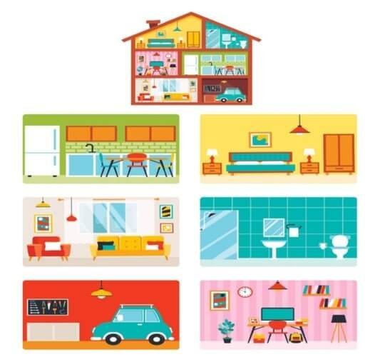 استراتيجيات و العاب سبورة أقسام المنزل - مكتبة اكسبريس الكويت