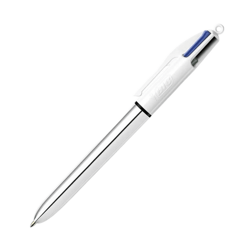BIC Pen 4 Colors Solid Silver Color || قلم حبر بيك ٤ لون فضي - مكتبة اكسبريس الكويت