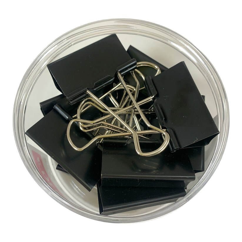 Black Binder Clips 51 ml 12 Pcs || بايندر كليبس اسود ٥١ مل عدد ١٢ حبة - مكتبة اكسبريس الكويت