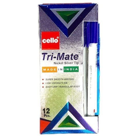 Cello Tri - Mate 12 Blue Pens || اقلام حبر سيلو ١٢ قلم لون ازرق - مكتبة اكسبريس الكويت