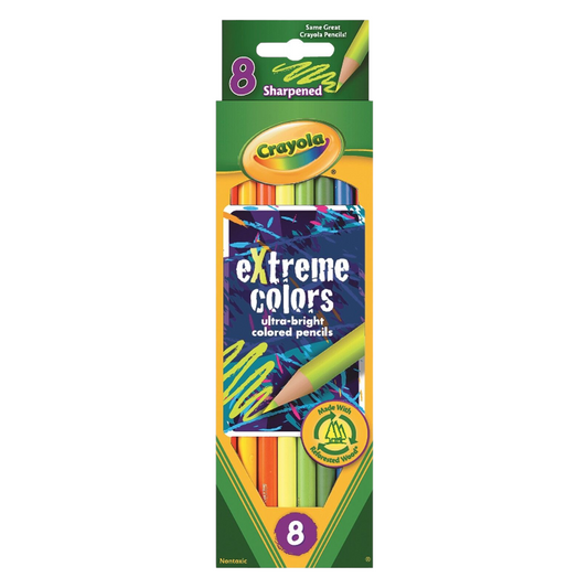 Crayola Extreme Colors 8 Pack || الوان خشبية فسفورية كرايولا ٨ لون - مكتبة اكسبريس الكويت