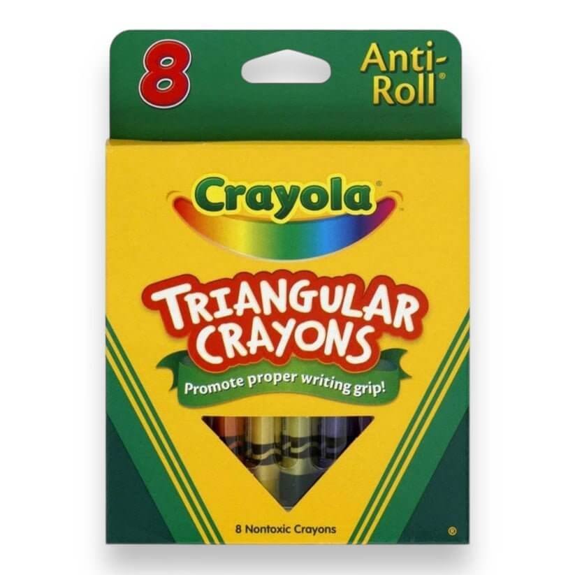 Crayola Triangular Crayons 8 Colors Anti Roll || الوان كرايولا شمعية مثلثة ٨ لون - مكتبة اكسبريس الكويت