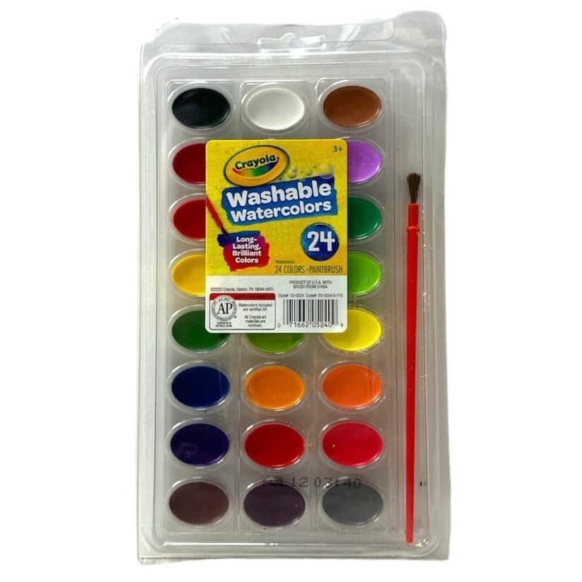 Crayola Washable WaterColors 24 Colors || الوان مائية كرايولا ٢٤ لون واشابل قابل للغسل - مكتبة اكسبريس الكويت