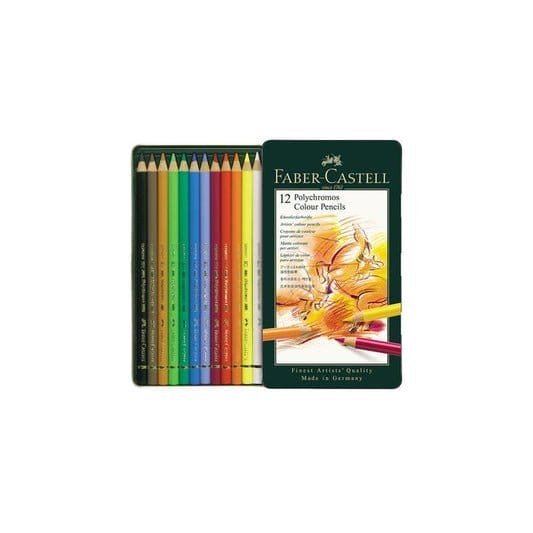 Faber Castell 12 Colour Pencil Polychromos || الوان بوليكروموس فيبر كاستل الخشبية 12 لون - مكتبة اكسبريس الكويت