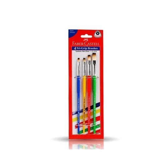 Faber Castell 4 Tri Grip Artist Brush || فرش فيبر كاستل 4 حبة مثلث - مكتبة اكسبريس الكويت