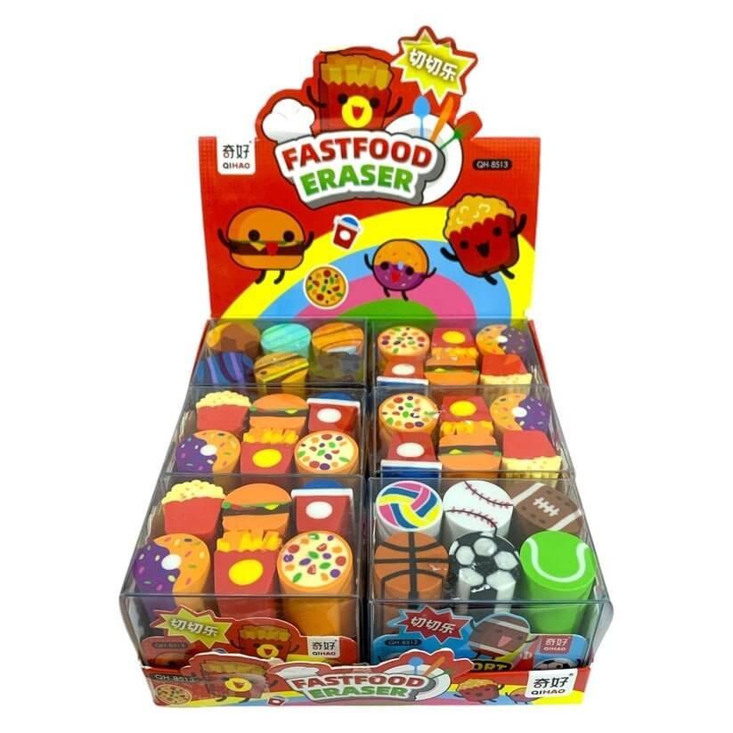 Giveaways Erasers Fast Food || توزيعات باكيت محايات شكل وجبات - مكتبة اكسبريس الكويت