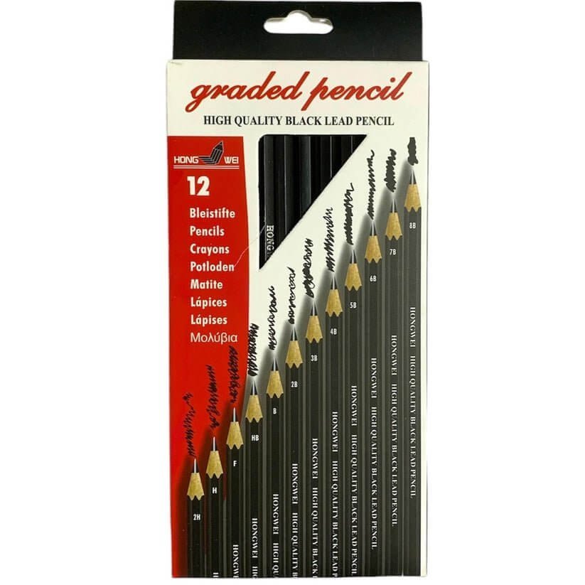 Graded Sketch Pencil Set 12 pcs || مجموعة اقلام رصاص درجات ١٢ قلم - مكتبة اكسبريس الكويت
