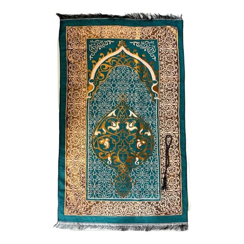 Prayer Matt Gift Set 110 x 70 || سجادة صلاه للأطفال حجم 70*110 لون ازرق - مكتبة اكسبريس الكويت