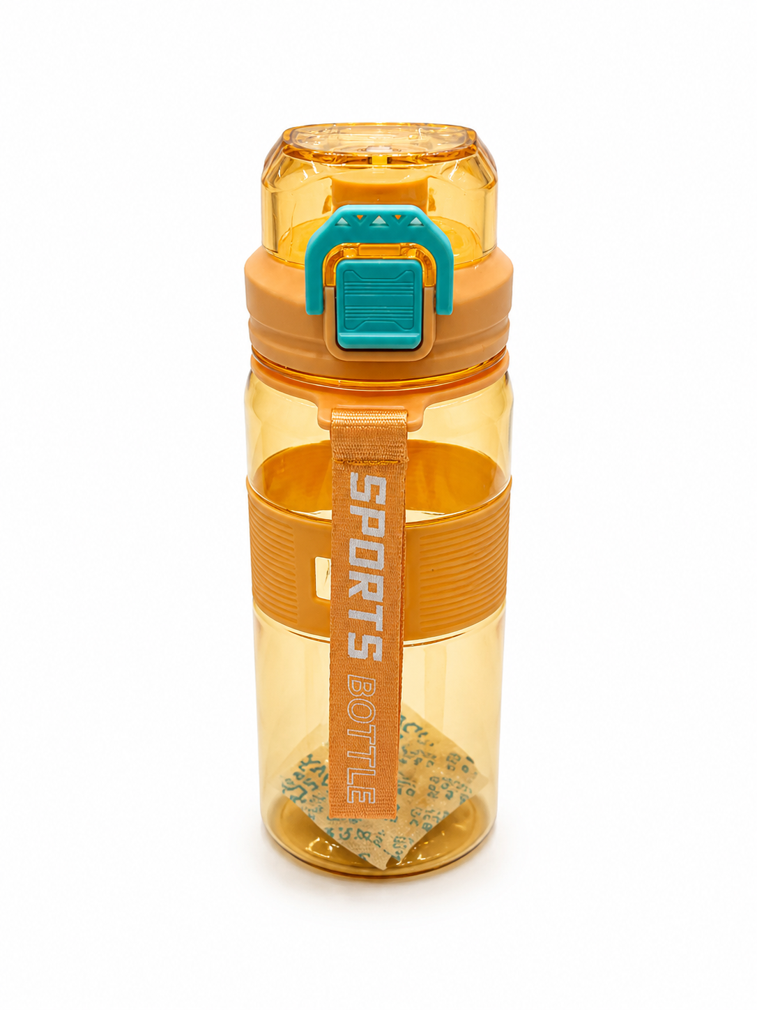 مطارة مياه رياضية شفافة - برتقالي | Transparent Sports Water Bottle - Orange
