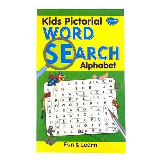 Sawan Kids Pictoral Word Search Alphabet || دفتر نشاطات الاطفال الغاز الكلمات الانجليزية - مكتبة اكسبريس الكويت