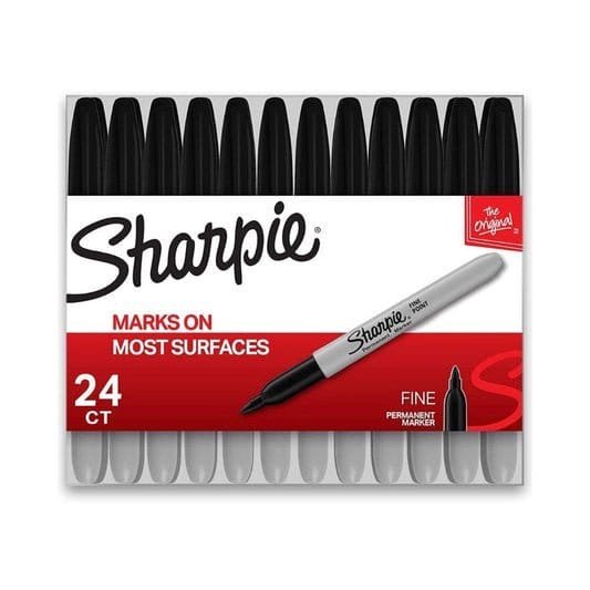 Sharpie Black Marker Pack 24 || اقلام ماركر لون اسود ٢٤ حبة شاربي - مكتبة اكسبريس الكويت