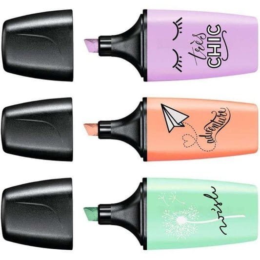 Stabilo Mini Pastel Text Marker 3 Pack || باكيت الوان باستيل فسفوري ٣ لون - مكتبة اكسبريس الكويت