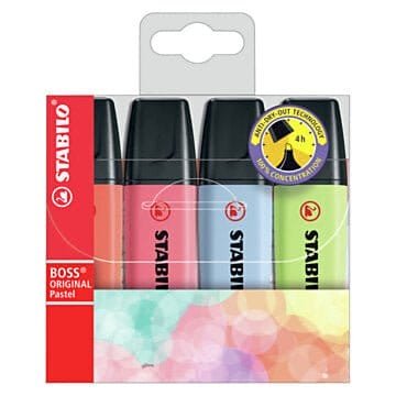 Stabilo Pastel 4 Color Highlighters || اقلام ستابيلو فسفوري ٤ لون - مكتبة اكسبريس الكويت