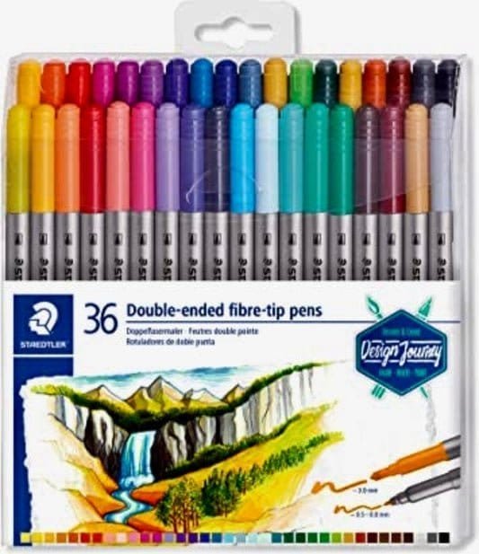 Staedtler 36 Double Ended Fibre Tip Pens II أقلام فايبر تب ثنائية الرأس عدد ٣٦ ماركة ستيدلر - مكتبة اكسبريس الكويت