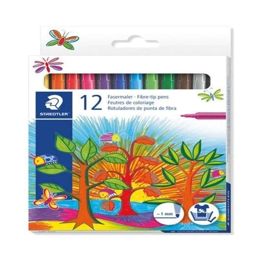 staedtler fibre tip pens 12 colors || الوان شينية ستدلر 12 لون - مكتبة اكسبريس الكويت