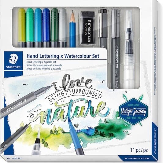 Staedtler Hand Lettering x Watercolor Set || مجموعة الوان ماركرز للرسم المائي ستدلر ١١ قطعة - مكتبة اكسبريس الكويت