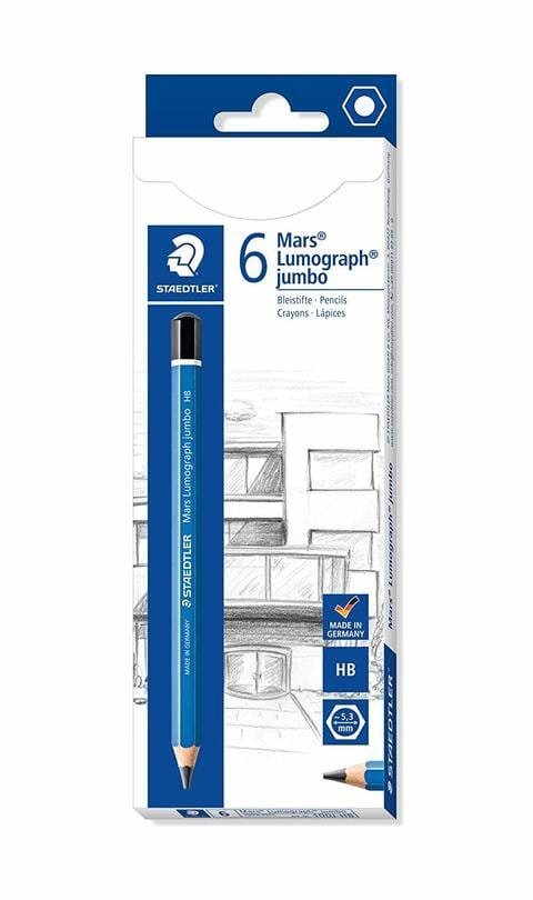 Staedtler - Mars Lumograph Pencil Pack of 6 Pieces اقلام رصاص جامبو عالية الجودة ستدلر - مكتبة اكسبريس الكويت