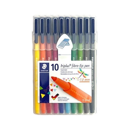 Staedtler Triplus 10 Fibre Tip Pen || علبة الوان شينية ستدلر ١٠ لون - مكتبة اكسبريس الكويت