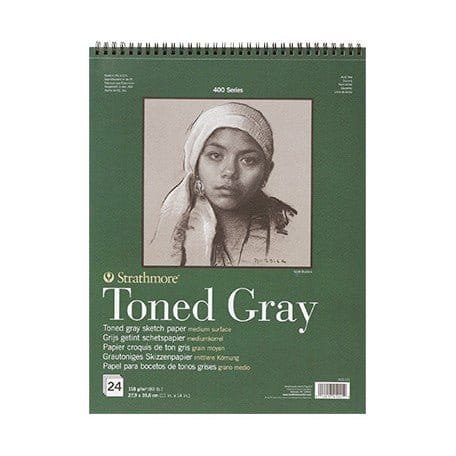 Strathmore Toned Gray 27.9*35.6 cm || دفتر رسم تون رمادي 27.9*35.6 سم - مكتبة اكسبريس الكويت