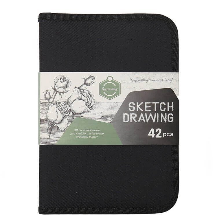 42 PCS Drawing Painting Sketch Kit || طقم رسم سكيتش ٤٢ قطعة - مكتبة اكسبريس الكويت