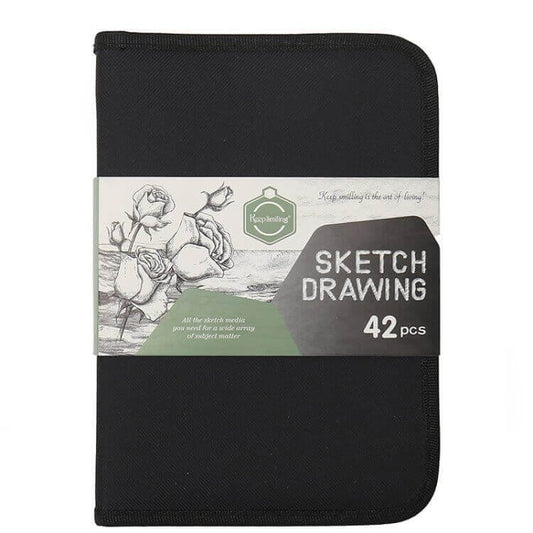 42 PCS Drawing Painting Sketch Kit || طقم رسم سكيتش ٤٢ قطعة - مكتبة اكسبريس الكويت