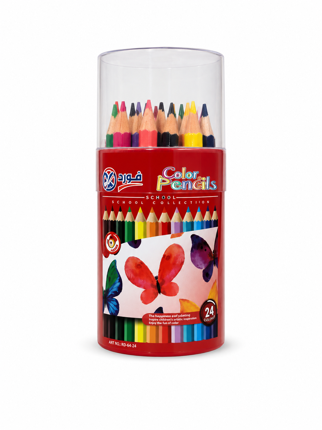 ألوان خشبية درام قصير 24 لون | Mini Drum Wooden Colors 24 Colors