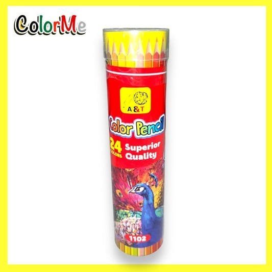 A&amp;T Color Me Colored Pencils 24 Color Cylinder || الوان خشبية ٢٤ لون اي اند تي كولور مي⁩ - مكتبة اكسبريس الكويت