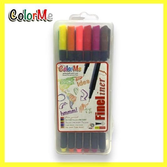 A&amp;T Color Me Fineliner Colored Pens 12 Colors || الوان أطلس ضعيفة ملونة للخرائط كولور مي 12 لون⁩ - مكتبة اكسبريس الكويت