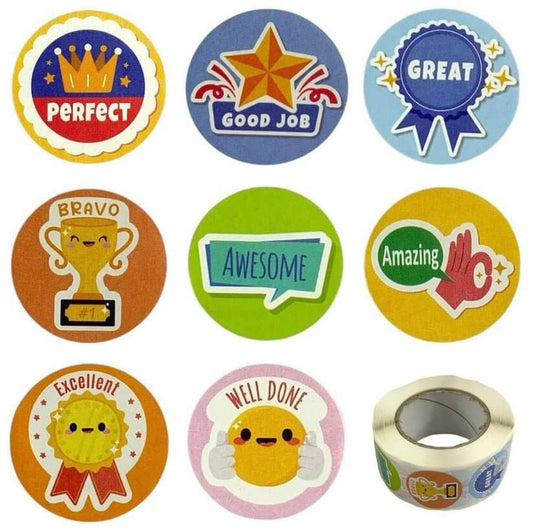A&amp;T English Encouragement Stickers 500 Pcs || رول ستيكرات تشجيعية انجليزية ٥٠٠ حبة - مكتبة اكسبريس الكويت