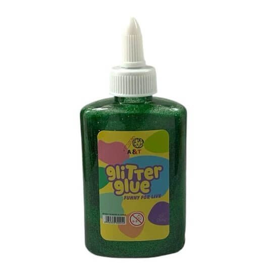 A&amp;T Glitter Glue 118g Dark Green || صمغ قلتر اي اند تي ١١٨ جرام لون اخضر غامق - مكتبة اكسبريس الكويت