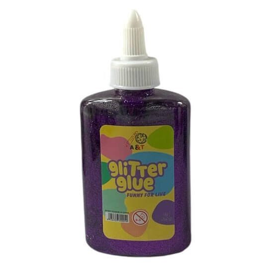 A&amp;T Glitter Glue 118g Purple || صمغ قلتر اي اند تي ١١٨ جرام لون بنفسجي - مكتبة اكسبريس الكويت