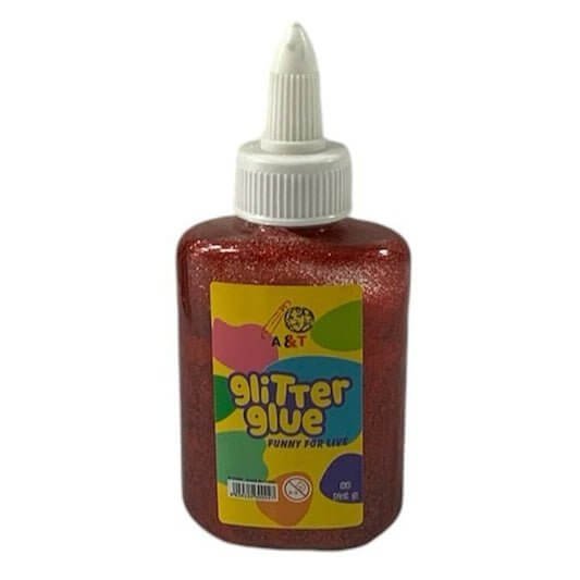 A&amp;T Glitter Glue 88g Red || صمغ قلتر اي اند تي ٨٨ جرام لون احمر - مكتبة اكسبريس الكويت