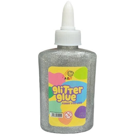A&amp;T Glitter Glue 88g Silver || صمغ قلتر اي اند تي ٨٨ جرام لون فضي - مكتبة اكسبريس الكويت