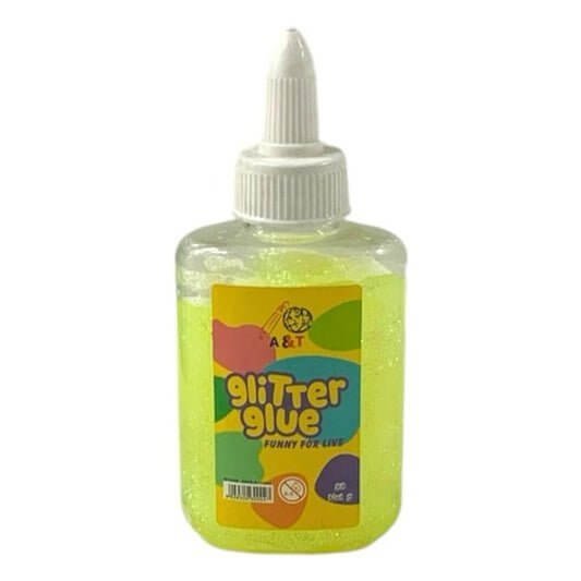 A&amp;T Glitter Glue 88g Yellow || صمغ قلتر اي اند تي ٨٨ جرام لون اصفر - مكتبة اكسبريس الكويت