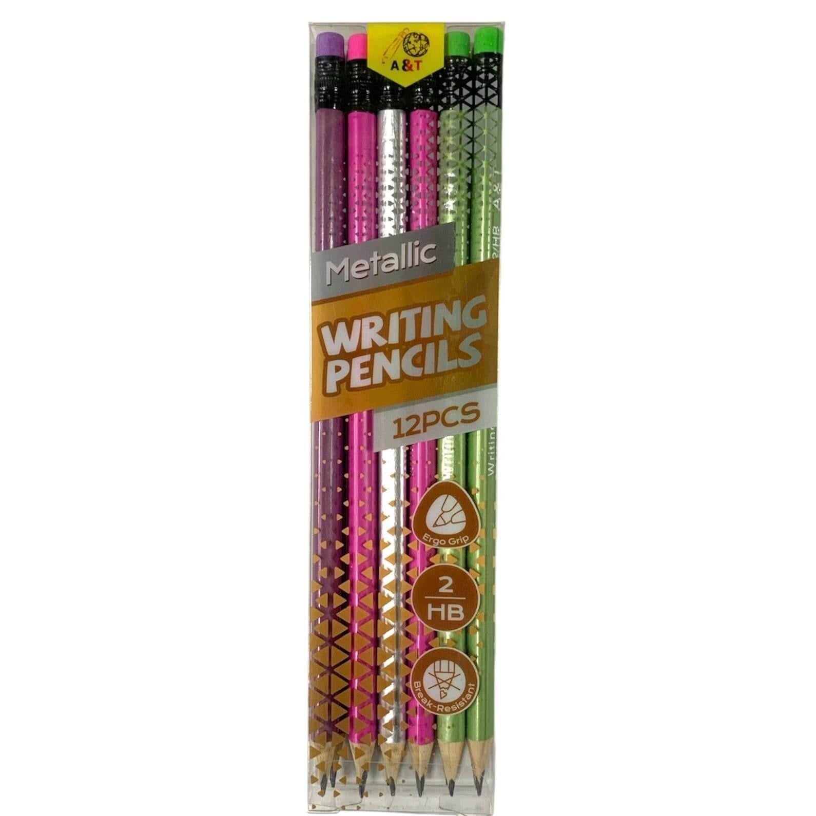 A&amp;T Metallic Writing Pencil 12 Pcs || اقلام رصاص اي اند تي ميتاليك ١٢ قلم - مكتبة اكسبريس الكويت