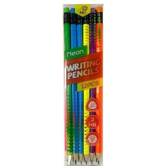 A&amp;T Neon Writing Pencil 12 Pcs || اقلام رصاص اي اند تي نيون ١٢ قلم - مكتبة اكسبريس الكويت