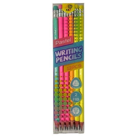 A&amp;T Pastel Writing Pencil 12 Pcs || اقلام رصاص اي اند تي باستيل ١٢ قلم - مكتبة اكسبريس الكويت