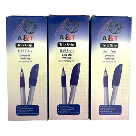 A&amp;T Pen Offer Tri x Grip || عرض اقلام حبر اي اند تي مثلثة - مكتبة اكسبريس الكويت