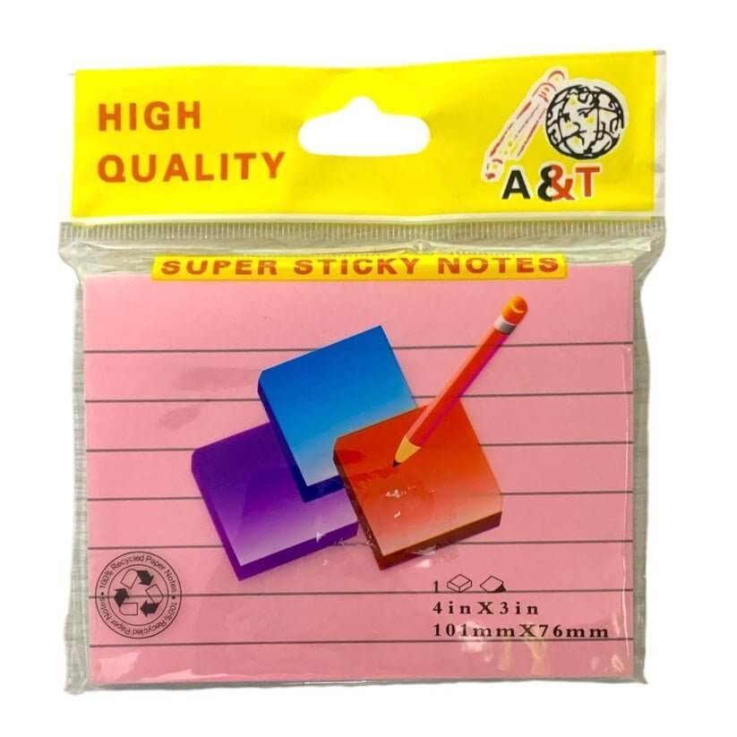 A&amp;T Sticky Note Pastel Colors 4 x 3 || ورق ملاحظات لاصق الوان باستيل حجم ٣*٤ - مكتبة اكسبريس الكويت