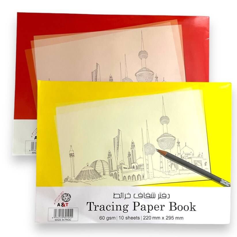 A&amp;T Tracing Paper Book 10 Sheet A4 Size || دفتر رسم شفاف خرائط ١٠ ورقة حجم اي فور - مكتبة اكسبريس الكويت