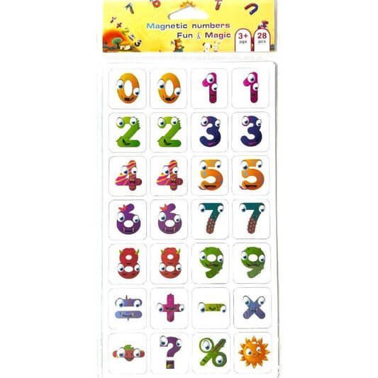 أرقام ورموز إنجليزية مغناطيسية حجم صغير 28 قطعة - مكتبة اكسبريس الكويت