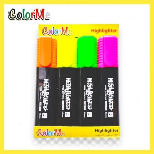 A&T Color Me Highlighter 4 Pack || باكيت اقلام فسفوري كولور مي - مكتبة اكسبريس الكويت