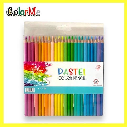 A&T Color Me Pastel Coloring Pencils 24 Colors || الوان خشبية باستيل كولور مي ٢٤ لون - مكتبة اكسبريس الكويت