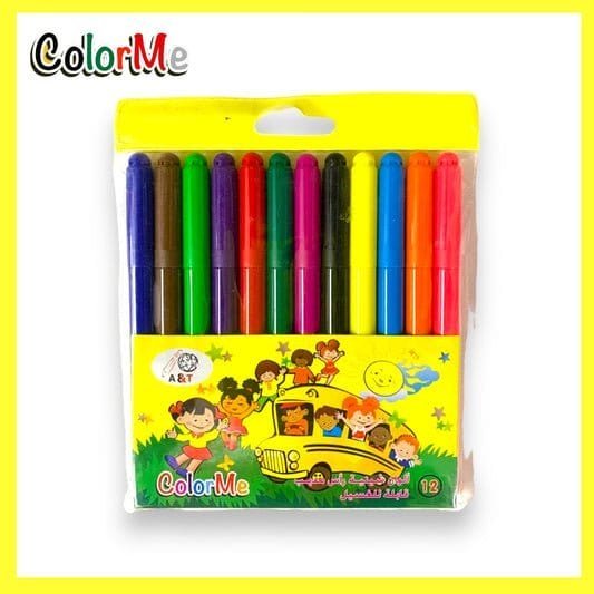 A&T ⁨Color Me Washable Colored Markers 12 || الوان شينية كولور مي راس مدبب - مكتبة اكسبريس الكويت