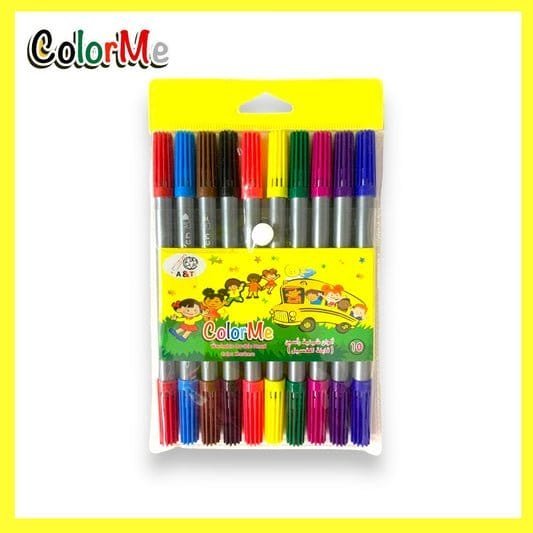 A&T Color Me Washable Double Head Color Markers 10 Pieces || الوان شينية كولور مي براسين - مكتبة اكسبريس الكويت
