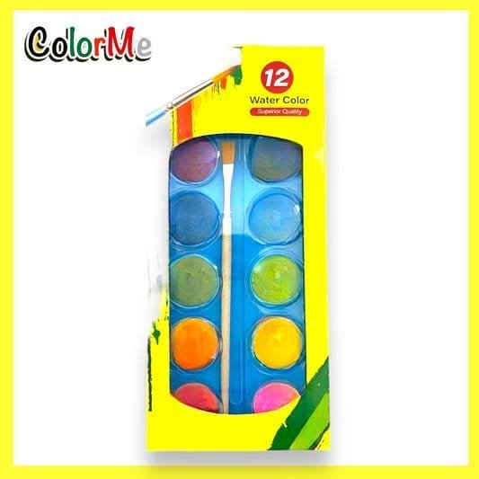 A&T Color Me Water Colors with Brush || الوان مائية كولور مي 12 لون - مكتبة اكسبريس الكويت